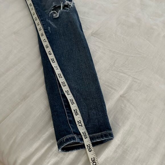 AG Adriano Goldschmied Women’s 27 Blue Distressed Farrah Skinny Ankle Jeans - Picture 8 of 8